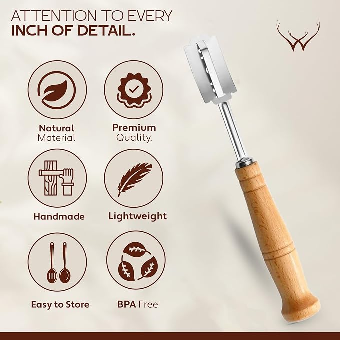 WOODLANDS USA Premium Bread Lame Sourdough Scoring Tool Bread Scorer Razor for Scoring Artisan Bread Baking with 5 Blades