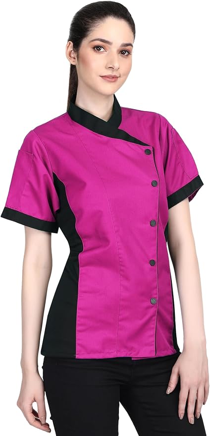 Short Sleeves Only Women's Ladies Side Mesh Chef's Coat Jacket