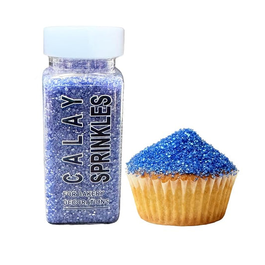 Blue Sprinkles for Baking, Royal Blue Sanding Sugar Crystals, 4.23 ounces Edible Sparkling Coarse Sugar Sprinkles for Cake Decorating, Cupcake Topper, Cookie Toppings, Wedding Birthday Christmas Supplies