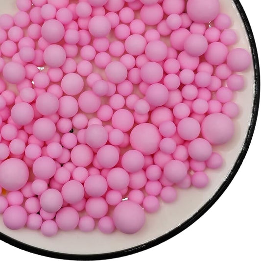 Mixed Edible Pink Sugar Sprinkles, 4.23 oz Candy Pearls Ideal for Baking, Cake and Cupcake Toppers, Cookie Decoration, Ice Cream Topping (7,10,14mm)