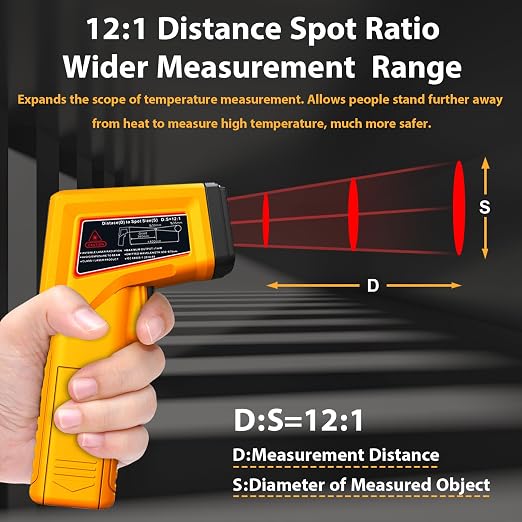 FKM Infrared Thermometer Gun High Precision 13-Point Laser Non-Contact Laser Temperature Gun,-58°F~1112°F,Digital IR Temp Gun for Cooking,Griddle,Oven,Food,HVAC,Automotive,Industrial Tool-2026 Upgrade