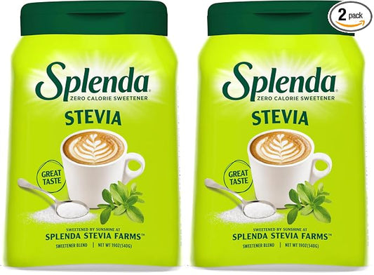 SPLENDA Stevia Zero Calorie Sweetener,Plant Based Sugar Substitute Granulated Powder,19 oz Jar,(Pack of 2)