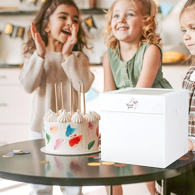 16pcs 8x8x8 Inches Cake Boxes,8pcs White Bakery Boxes with Window and 8pcs Boards,Cajas storage for 8 inch Cake box, Disposable Pie Box, Father's Day,Wedding, Birthday, Party