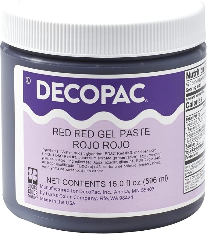 DecoPac Food Coloring | Paste Made In USA With Intense Colors, Food Color (Red) 16oz Red Food Coloring For Bakers