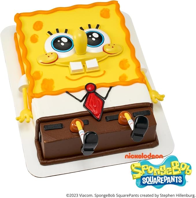 DecoSet® SpongeBob SquarePants™ Creations Cake Topper, 5-Piece Birthday Party Set with Eye-Popping Face and 2 Arms and 2 Legs