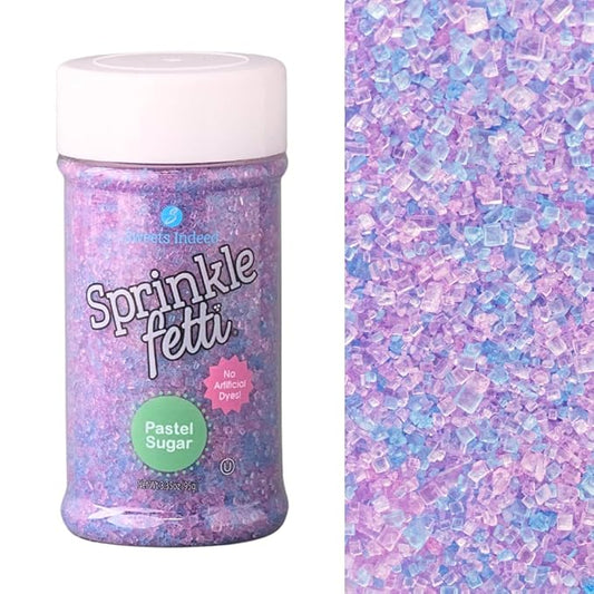 Sweets Indeed Dye Free Pastel Sugar Mix, Dye Free, Edible Sugar Mix, Perfect for Cake Decorations, Baking, Ice Cream, Cookies, Cupcake Topper 3.35 ounces (Dye Free Pastel Sugar)