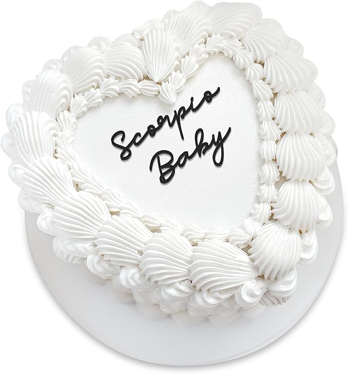Libra Cake Topper – Zodiac Birthday Decoration for Libra Season, Horoscope Party Supplies for Baby or Adult Birthday (Scorpio baby black)
