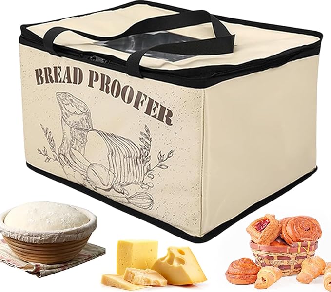 Bread Dough Proofer with Heater, Foldable Fermentation Chamber – with NTC Sensor, 50-113°F Thermostat Control for Sourdough Starters, Pizza Bases & Homemade Yoghurt Culturing