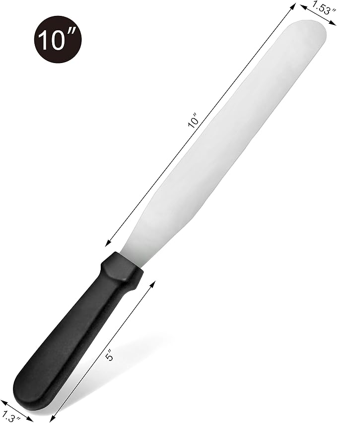 New Star Foodservice Straight Icing Spatula, 10 Inch Blade, 15 Inch Overall, Bakery-Grade Stainless Steel Cake Decorating Spatula