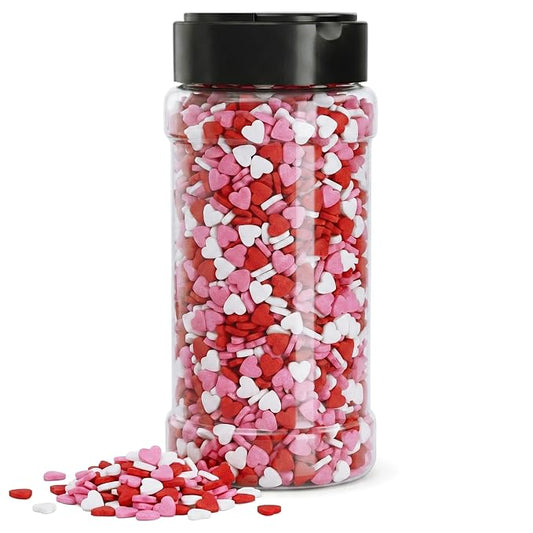 NY Spice Shop Multicolored Heart Sprinkles - 2.6 Ounce Love Themed Heart Shaped Candies - Edible Candies for Cookies, Cupcakes Brownies - Dessert Decorating Sweet Gifts & Parties