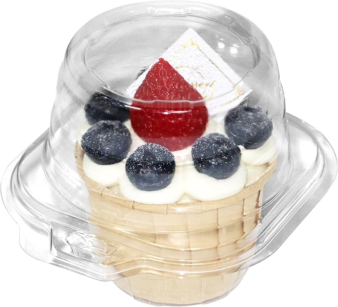 WIKDAY 200 Pack Individual Cupcake Containers, Plastic Cupcake Boxes with Lids, Stackable and Reusable, Clear Design for Cupcakes, Muffins, Donuts, Salad Storage