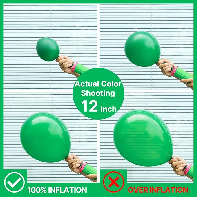 PartyWoo Green Balloons 100 pcs Different Sizes of 36 18 12 10 5 Inch Green Balloon Arch Kit Garland for Birthday Baby Shower Graduation Dinosaur Jungle Golf Football Theme Party Decorations Green-Y24