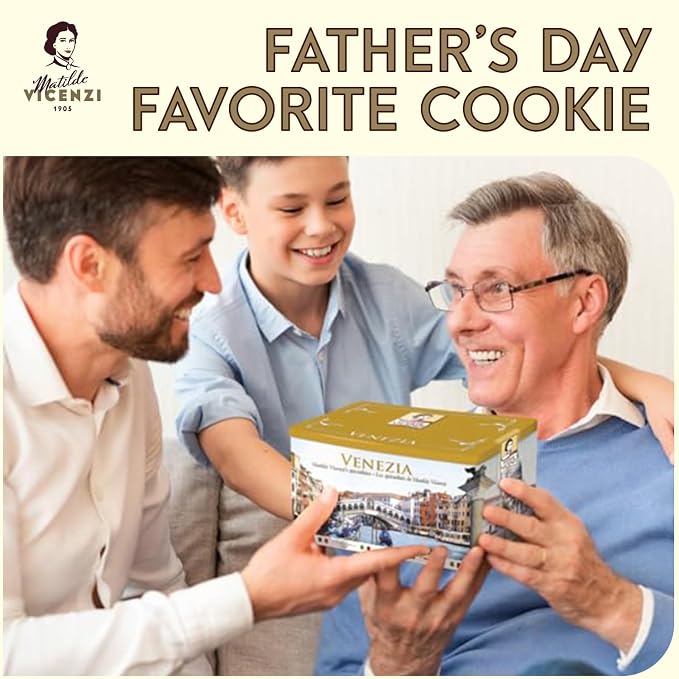 Matilde Vicenzi Venezia Cookie Gift Tin - Italian Pastries & Cookies in Individually Wrapped Trays - Gourmet Gifts for Teachers, Fathers Day - Assorted Cookies in Italian Design Tin 32.5oz (920g)