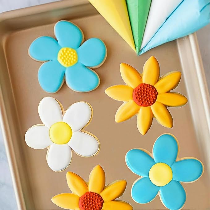 JOB JOL Flower Cookie Cutters 5 PCS, Butterfly, Sunflower, Tulip, 3'', 3.25''