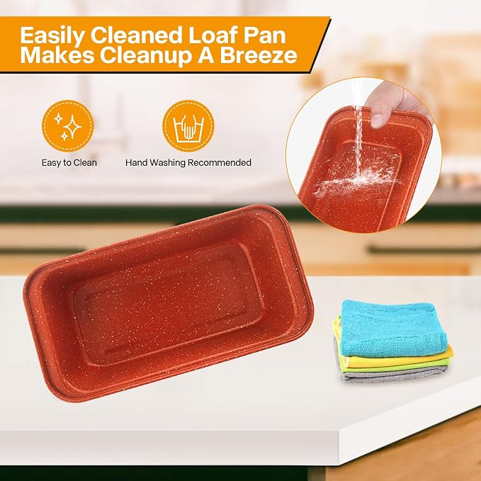 2-Pack Loaf Pan, Nonstick Bread Pans, 10In Banana Bread Pan, Bread Pans for Homemade Bread, Loaf Pan for Family Parties, Beginner Bakers