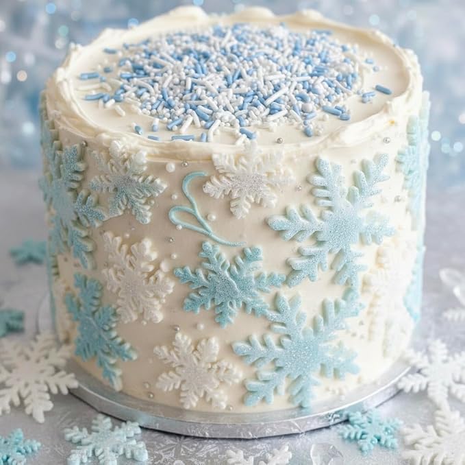 Manvscakes, Natural Sprinkles, No Artificial Dyes, Snowflake Edible Sprinkles, Holiday Cake Decorations, Dessert, Cookies, 3 ounces, Christmas Sprinkles, Winter Baking, Gluten Free, Blue Sprinkle