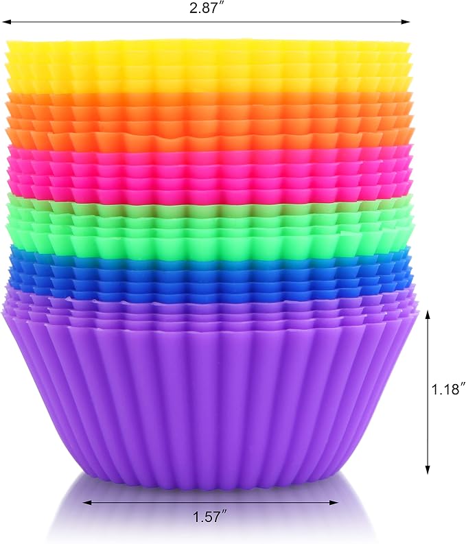 New Star Foodservice 44270 Reusable Silicone Baking Cups and Cupcake Liners, Set of 24 (Pack of 2)