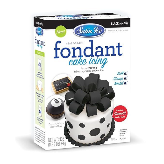 Satin Ice Fondant for Cake Decorating, Black (24 Ounce)