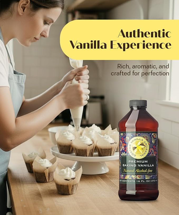 Premium Baking Vanilla Flavor, 16 fl oz - alcohol‑free, Madagascar Bourbon vanilla, sugar‑free, GMO‑free, gluten‑free, vegan, paleo, keto, kosher, and halal