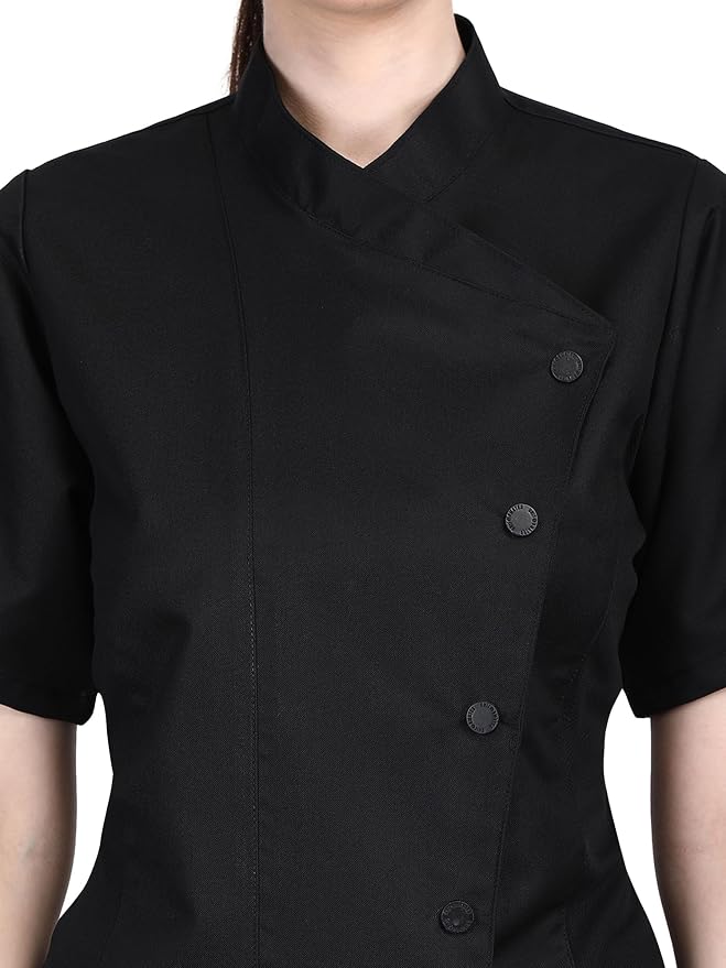Short Sleeves Only Women's Ladies Side Mesh Chef's Coat Jacket