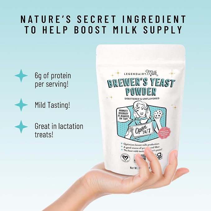 Legendairy Milk Brewer's Yeast Powder for Lactation Cookies (16oz) - Increase Breast Milk Supply - Debittered, Unflavored, Non-GMO & Gluten Free Lactation Supplement for Breastfeeding Support