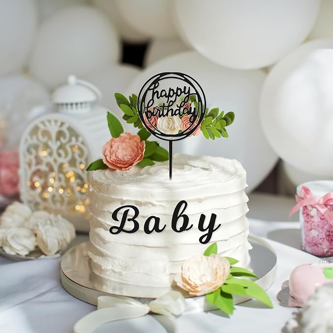 Teenyyou 68 Pcs Acrylic Alphabet Number Cake Topper 0-9 Number and A-z Letters Personalized Cake Picks Decor DIY Name Cupcake Toppers Graduation Wedding Baby Shower Party(Black)