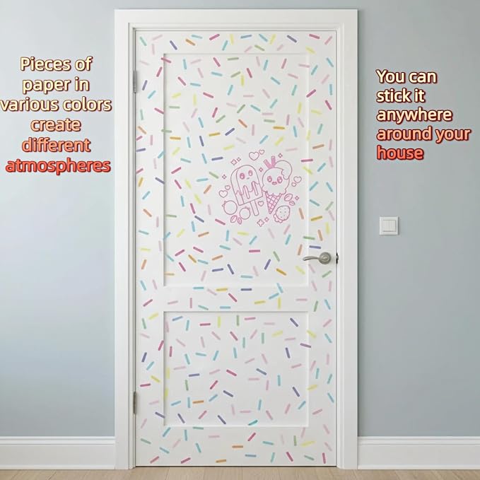 300PCS Confetti Wall Decals, Removable Peel and Stick Sprinkle Wall Stickers, Wallpaper for Room Decor