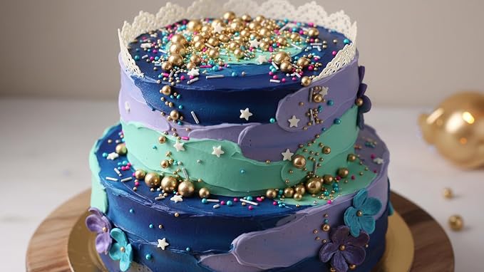 Edible Pearl Sprinkles, Golden, 26 Colors Mixed Size | Gluten Free, Food Grade, For Cakes, Cupcakes, Cookies, Donuts & Ice Cream, Wedding & Valentine's Day Decoration