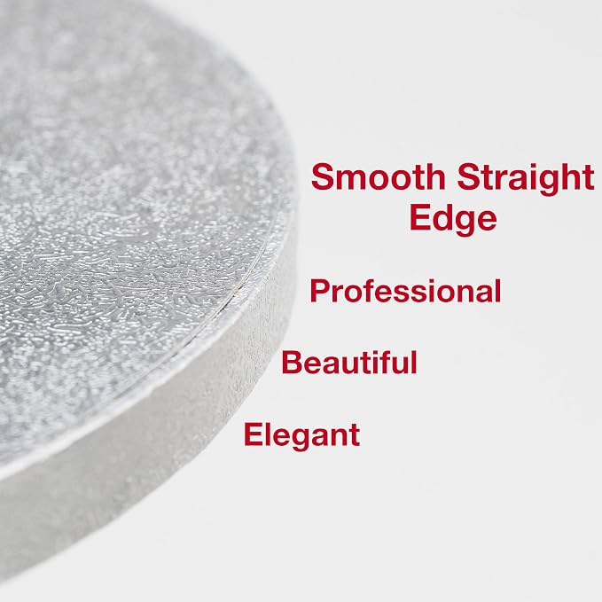 12inch Round Cake Boards 1/2inch Thick, Pack of 1 - Sturdy Silver Cake Drums with Smooth Straight Edges, Waterproof & Oil-Proof (12inch)