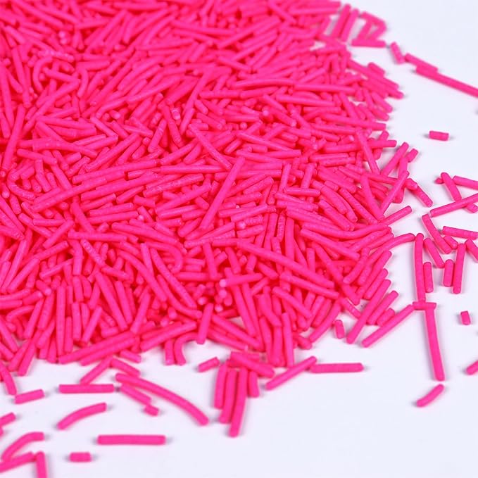 Edible Pink Jimmies Sprinkles, Pink Sprinkles, 4.23oz Jimmies for Baking, Baby Showers, Weddings, Valentine's, Graduation, and Birthdays(120g)