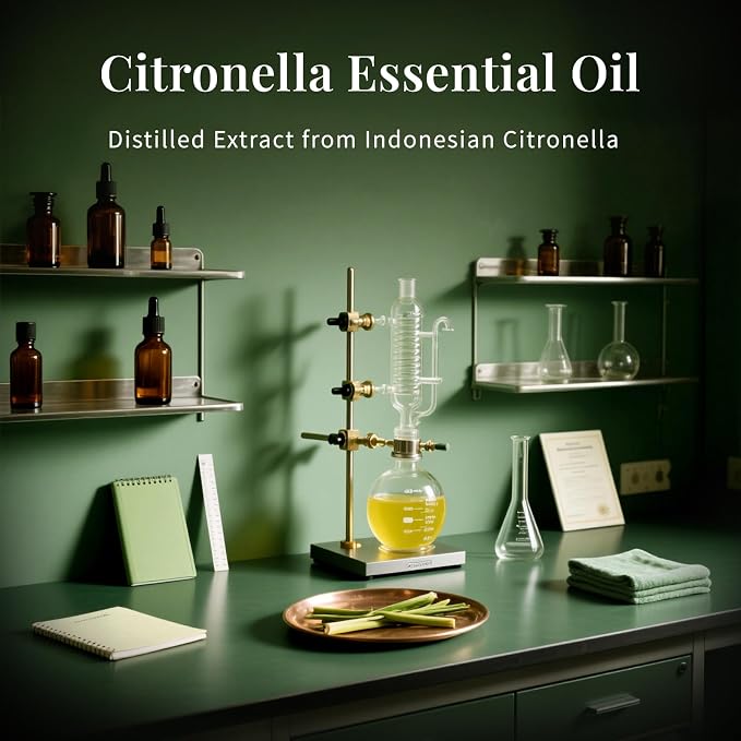 SU JUABA Citronella Oil 4 Fl Oz, Aromatherapy Oil for Diffuser, Massage, Hair & Skin Care - 118ML