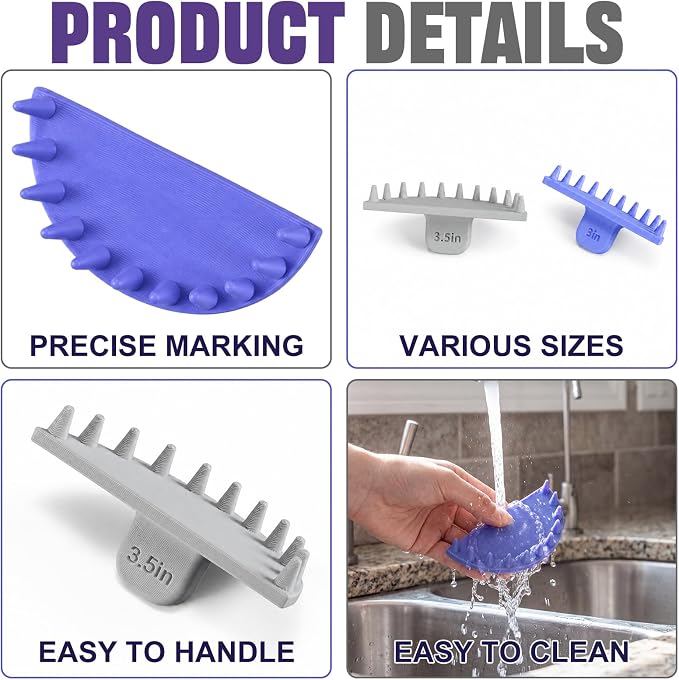 Hushee 2 Pcs Cake Arch Guide Tool Cake Decoration Tools Swag Marker Tool Piping Guide Convenient for Controlling Size and Position for Piping Beginners and Baker (Gray and Purple)