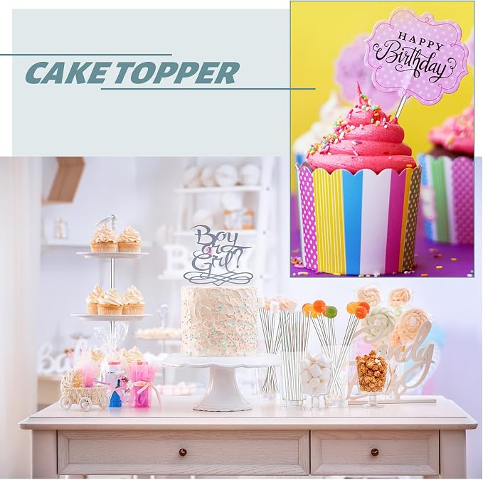 Zopeal 200 Pcs Acrylic Lollipop Sticks Clear Cake Pops Rods Cake Topper Candy Cupcake Treat Stick for Wedding Chocolate Cookie Dessert Handmade DIY Crafts Party Decor Gardening(6 x 0.12 Inches,Clear)