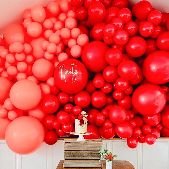 PartyWoo Red Balloons 100pcs 12 Inch Red Helium Balloons for Birthday Graduation Bachelorette Citizenship Firefighter Strawberry Anniversary Cherry Casino Movie Theme Party Decorations Red-Y57