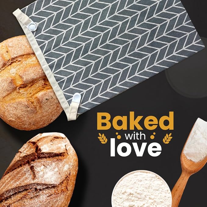 2 Pack Reusable Beeswax Bread Bags for Sourdough - 12.6” x 16.3” Extra Large Storage, Keeps Homemade Bread Fresh
