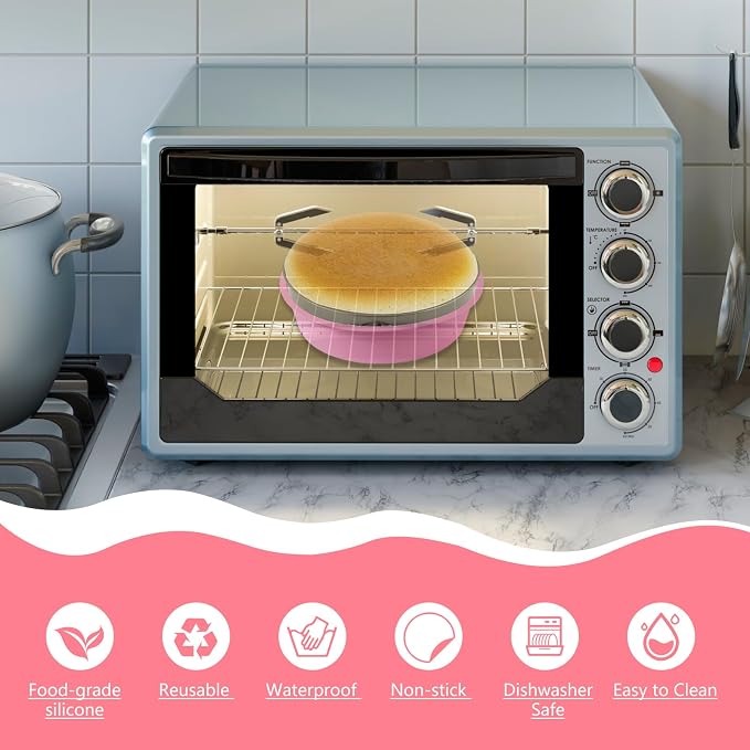 4Pcs Cheesecake Pan Protector, Silicone Springform Pan Protector for 9, 9.5, 7, 8 Inch Cake Mold Baking Pans Round Cakes Mold Cake Baking Pans Preventing Water from Entering the Spring Form Pans