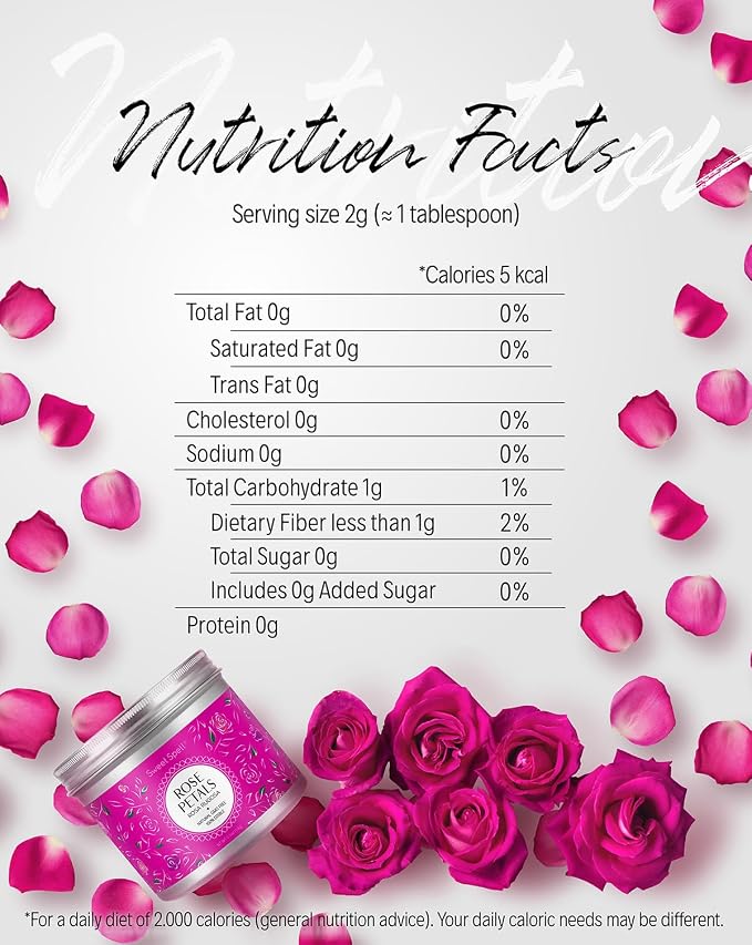 Sweet Spell Dried Rose Petals - Edible Flowers for Drinks, Cocktails, Cake Decorations - Ideal for Tea, Soap & Candle Making - 14g (0.5oz)