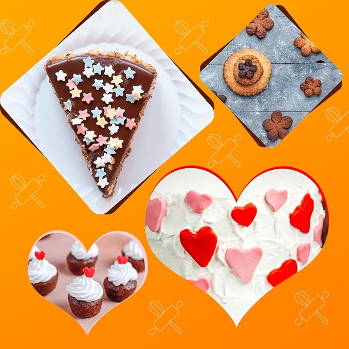 24 Pcs Cookie Cutters, Plunger Cutter Cake Decorating Supplies Fondant Cake Cookie Mini Plastic Biscuit Plunger Fondant Decorating Molds