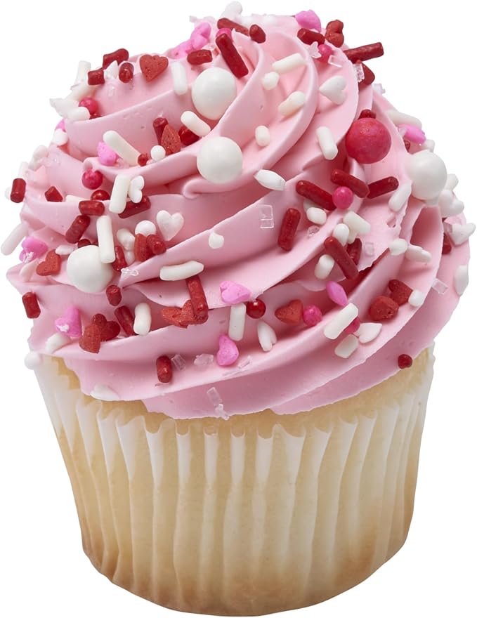 DecoPac Love Struck Fusion Mix Sprinkles, 26oz, Shaped Candy Sprinkles in Handheld Container, Edible Decorations For Valentines & Anniversary Celebration Cakes, Cupcakes, Cookies and Donuts