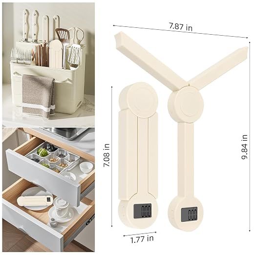 Portable Food Scale, Mini Pocket Collapsible Digital Scale, Compact Weighing Tool for Diet Control Travel and Daily Baking