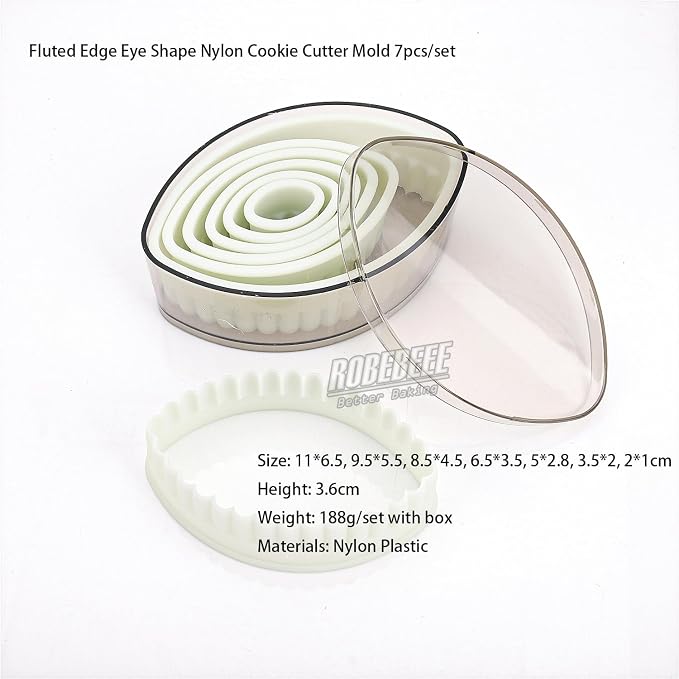 Multi-Shape Nylon Cookie Molds Round Square Star Plastic Geometry Biscuit Cutter Dough Mousse Bread Slicer DIY Bakery Utensils (Fluted Eye)