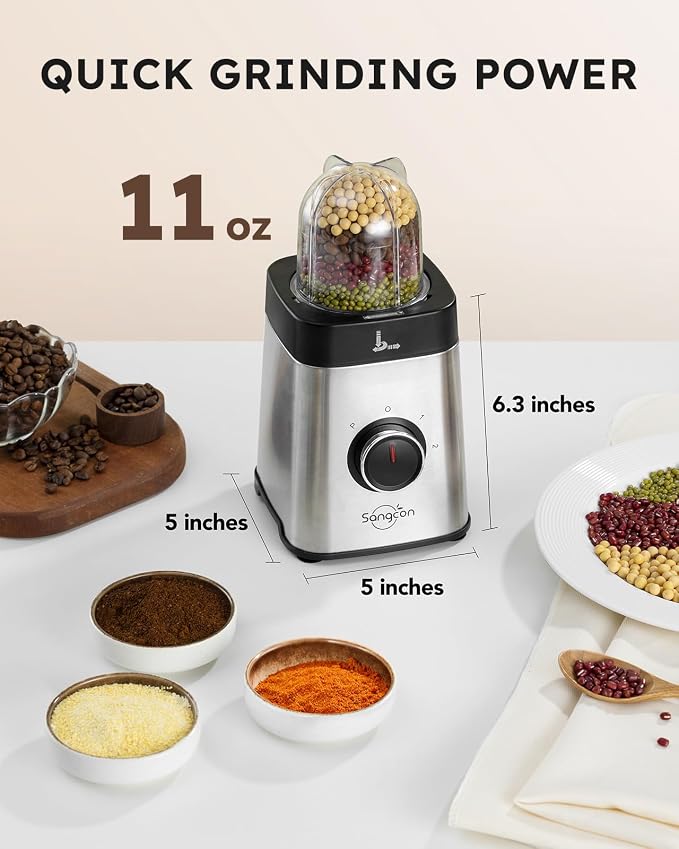 Sangcon Blenders for Kitchen - Smoothie Blender - Personal Blender for Shakes and Smoothies, Grinding & more, 54 oz Jar & 18 oz Cup with To-Go Lid