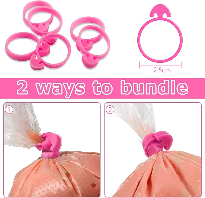 Patelai 122 Pcs Piping Bag Set with Disposable Tipless Piping Pastry Bags Ties Clips Awls Tool for Cakes Icing Scribe Cookie Decorating Supplies Christmas Halloween Decor(10 Inch,Pink)