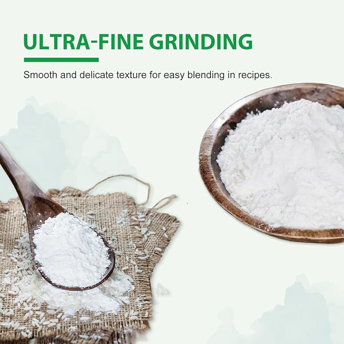 Soeos Glutinous Rice Flour 16 Ounce (Basic), 1 Pack Rice Flour for Baking or Cooking, All Natural White Rice Flour, Vegan, Gluten-Free