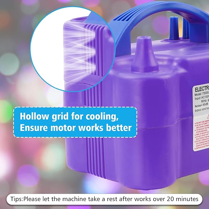 Electric Balloon Pump, Portable Electric Balloon Blower Machine Balloon Air Pump, Dual Nozzle 110V 600W Balloon Inflator for Party Decoration Christmas Birthday