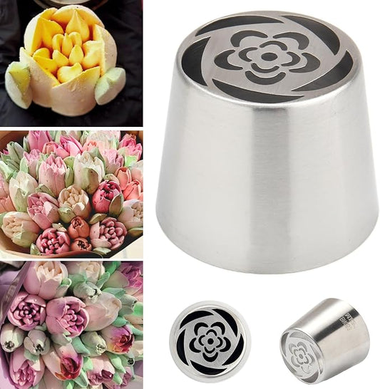 Extra Large Russian Piping Tips for Marshmallows Stainless Steel Flower Frosting Nozzles many styles Cake Decorating Baking tool for Buttercream, Cupcakes Cookies(SL53)