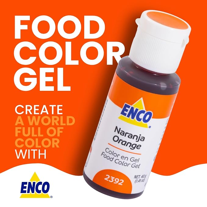 ENCO Food Coloring Gel Orange 1.41 oz (40g) Concentrated, Vegan
