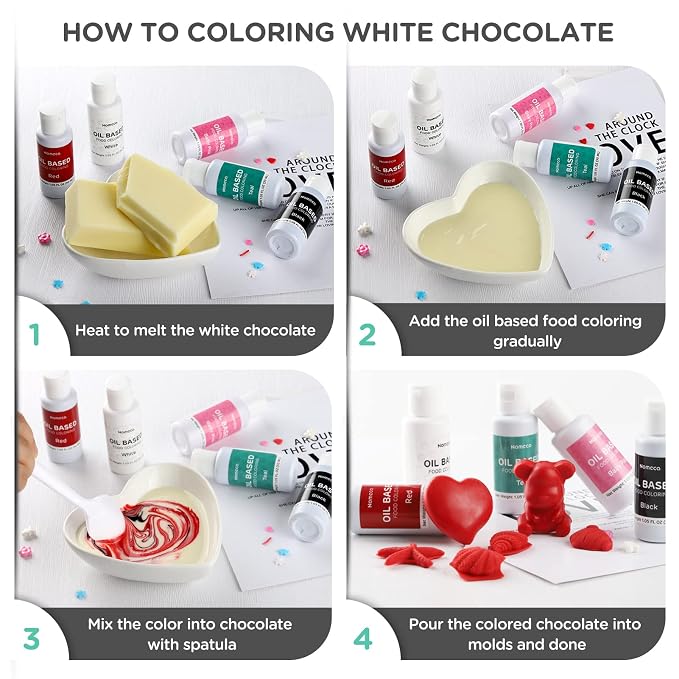 Oil Based Food Coloring for Chocolate - 30 Milliliters Upgraded Black Oil Food Color for Baking Cake Decorating, Edible Food Dye for Candy Melts Cookies Easter Egg Icing Fondant Meringues