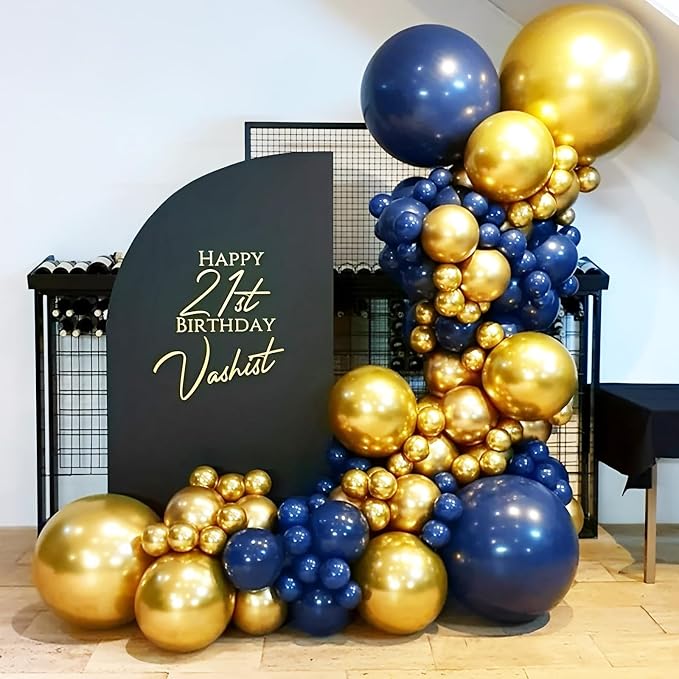 Voircoloria 90pack Navy Blue Balloons Different Size 18/12/10/5 Inch Dark Blue Balloon Garland Arch Kit for Graduation, Wedding, Birthday, Baby Shower, Gender Reveal, Anniversary Party Decorations