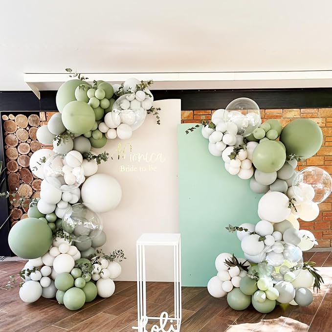 Voircoloria Sage Green Balloons, 66pack 12inch Olive Green Latex Party Balloons for Baby Shower, Graduation, Wedding, Birthday, Bridal Shower, Anniversary Party Decorations